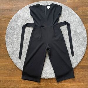 Anthropologie Black V-Neck Jumpsuit